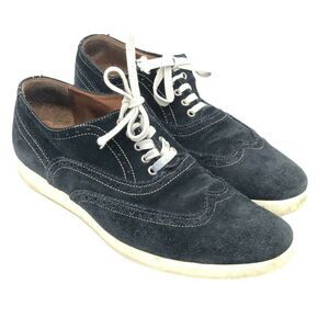 Mike Konos Mens Size 10.5 Wingtip Oxford Mens Shoes Lace Up Italy Blue Suede